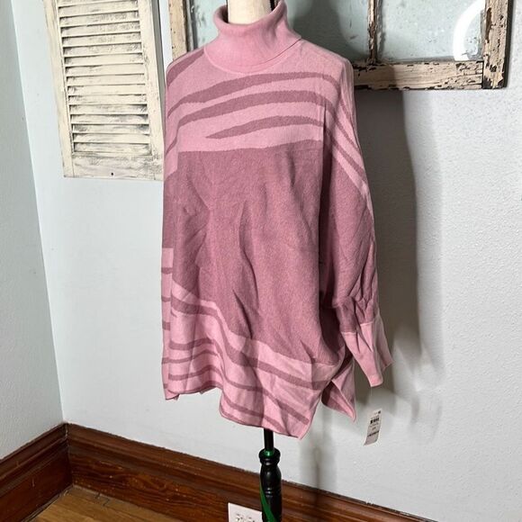 Alfani Womens Knitted Sweater Turtleneck Batwing Sleeve Mauve Size 2X NWT - Picture 2 of 11